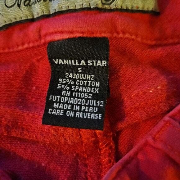 Vanilla-Star Juniors Red Skinny Jeans SZ S - Picture 3 of 3